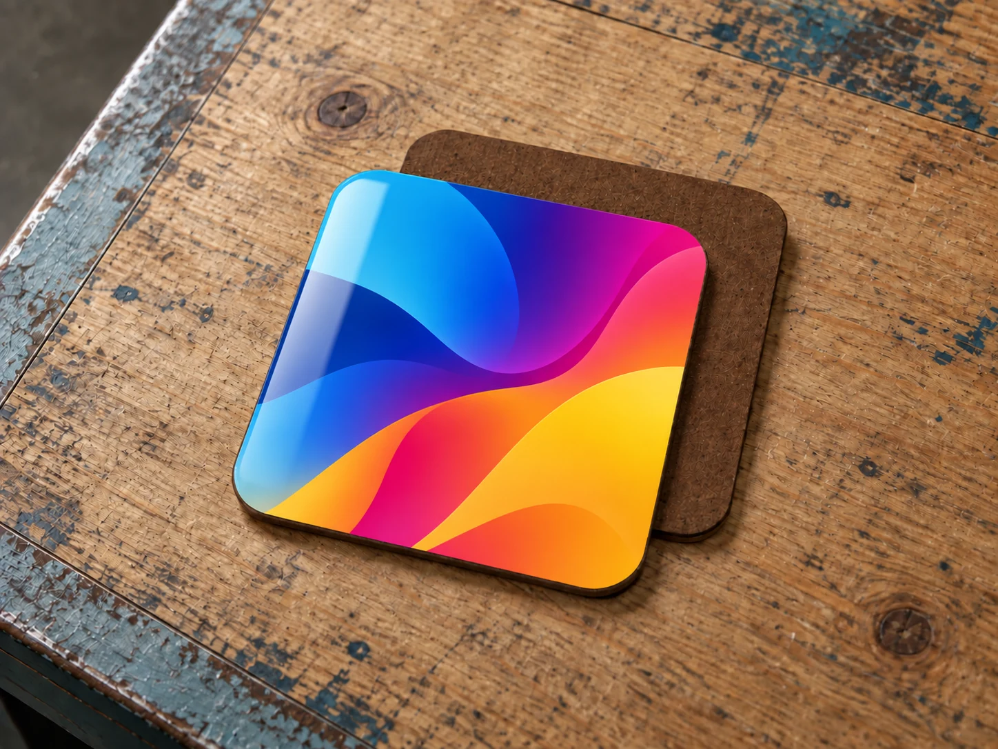 Coaster: front, generated example print mockup